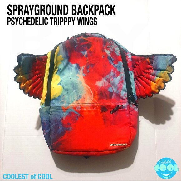 Genuine SPRAYGROUND Backpack DLX Tripppy Wings Psychedelic smoke rarest colorway - Picture 1 of 13